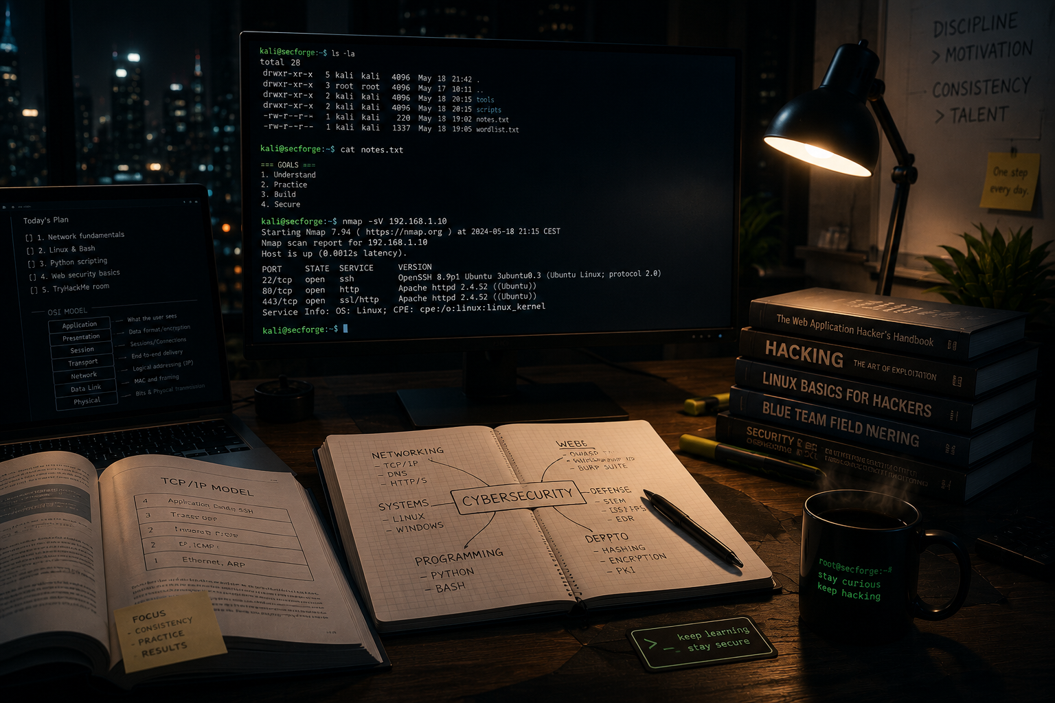 How to actually learn cybersecurity. — illustration